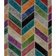152x245 cm Herringbone Zig Zag Design Multicolor PATCHWORK Rug Handmade from OVERDYED Vintage Turkish Carpets