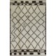 Ivory color MOROCCAN Berber Beni Ourain Design Rug with Brown Diamond and Square patterns, HANDMADE, 100% Wool