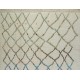 Ivory color MOROCCAN Berber Beni Ourain Design Rug with Brown, Blue, Green and Taupe Diamond patterns, HANDMADE, 100% Wool