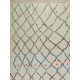 Ivory color MOROCCAN Berber Beni Ourain Design Rug with Brown, Blue, Green and Taupe Diamond patterns, HANDMADE, 100% Wool