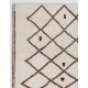 Ivory color Square Shaped MOROCCAN Berber Beni Ourain Design Rug with Brown Diamond patterns, HANDMADE, 100% Wool
