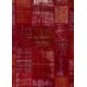 6'6" x 9'10 (200 x 300 cm) Red Color PATCHWORK with Orange pieces