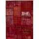 6'6" x 9'10 (200 x 300 cm) Red Color PATCHWORK with Orange pieces