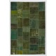 6'6" x 9'10" Green Colored Patchwork Rug