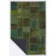 6'6" x 9'10" Green Colored Patchwork Rug