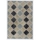 6'6" x 9'10" (200 x 300 cm) Beige, Black, Pastel Turquoise Color Patchwork Rug