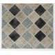 6'6" x 9'10" (200 x 300 cm) Beige, Black, Pastel Turquoise Color Patchwork Rug