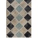 6'6" x 9'10" (200 x 300 cm) Beige, Black, Pastel Turquoise Color Patchwork Rug