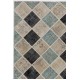 6'6" x 9'10" (200 x 300 cm) Beige, Black, Pastel Turquoise Color Patchwork Rug