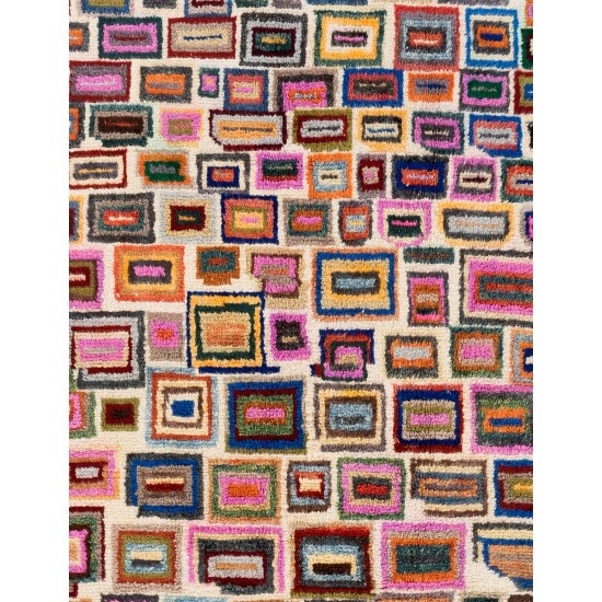 Multicolor Turkish Tulu Rug, HANDMADE, 100% Wool