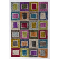 200x300 cm Multicolor PATCHWORK Rug Handmade from OVERDYED Vintage Turkish Carpets