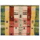 Multicolor Turkish Tulu Rug, Pastel Faded Colors, Tulu Rug HANDMADE, 100% Wool