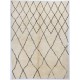 MOROCCAN Berber Beni Ourain Design Rug with Brown Diamond Shaped Patterns, HANDMADE, 100% Wool