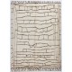 Ivory color Moroccan Rug with Brown patterns, HANDMADE, 100% Wool