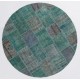 Circular Round Turquoise Blue Color PATCHWORK Rug 