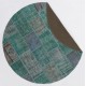 Circular Round Turquoise Blue Color PATCHWORK Rug 