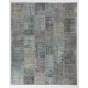 8' x 10' (245 x 305 cm) Light Blue & Turquoise Patchwork Rug