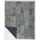 8' x 10' (245 x 305 cm) Light Blue & Turquoise Patchwork Rug