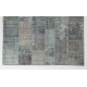 8' x 10' (245 x 305 cm) Light Blue & Turquoise Patchwork Rug