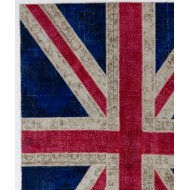 245x305 cm British Flag Union Jack Design Multicolor PATCHWORK RUG 