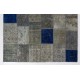 8' 10' (245 x 305 cm) Blue & Gray Color Patchwork Rug