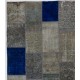 8' 10' (245 x 305 cm) Blue & Gray Color Patchwork Rug