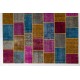 9' x 12' (275x366 cm) Multi-color PATCHWORK Rug Handmade from OVERDYED Vintage Turkish Carpets 