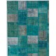 200x300 cm (6'6" x 9'10")  Turquoise, Teal and light Sky Blue Vintage Patchwork Rug