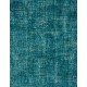 Teal Over-Dyed Vintage Handmade Turkish Accent Rug for Modern Interiors. 3.8 x 6.2 Ft (113 x 187 cm)