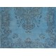 Light Blue Over-Dyed Vintage Handmade Turkish Rug. 4 x 6.9 Ft (120 x 210 cm)