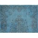 Light Blue Over-Dyed Vintage Handmade Turkish Rug. 4 x 6.9 Ft (120 x 210 cm)
