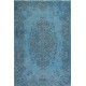 Light Blue Over-Dyed Vintage Handmade Turkish Rug. 4 x 6.9 Ft (120 x 210 cm)
