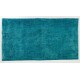 Teal Over-Dyed Vintage Handmade Turkish Rug. 4 x 7.2 Ft (120 x 217 cm)