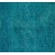 Teal Over-Dyed Vintage Handmade Turkish Rug. 4 x 7.2 Ft (120 x 217 cm)