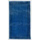 Blue Over-Dyed Vintage Handmade Turkish Rug. 4 x 7.2 Ft (121 x 217 cm)