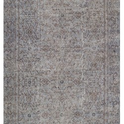 Light Blue Over-Dyed Vintage Handmade Turkish Rug, Ideal for Contemporary Home and Office. 4.9 x 7.2 Ft (148 x 218 cm)