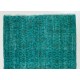 Teal Overdyed Vintage Handmade Turkish Rug. 5 x 7.4 Ft (150 x 224 cm)