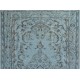 Light Blue Over-Dyed Vintage Handmade Turkish Rug. 5 x 8.9 Ft (153 x 270 cm)
