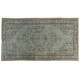 Light Blue Over-Dyed Vintage Handmade Turkish Rug. 5 x 8.6 Ft (154 x 262 cm)