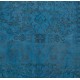 Blue Over-Dyed Vintage Handmade Turkish Rug. 5 x 7.9 Ft (155 x 240 cm)