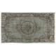 Blue Over-Dyed Vintage Handmade Turkish Rug. 5.2 x 8.8 Ft (158 x 266 cm)