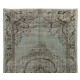 Blue Over-Dyed Vintage Handmade Turkish Rug. 5.2 x 8.8 Ft (158 x 266 cm)