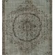 Blue Over-Dyed Vintage Handmade Turkish Rug. 5.2 x 8.8 Ft (158 x 266 cm)