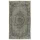 Blue Over-Dyed Vintage Handmade Turkish Rug. 5.2 x 8.8 Ft (158 x 266 cm)
