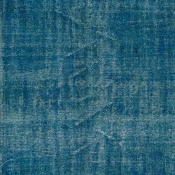 Blue Over-Dyed Vintage Handmade Turkish Rug. 5.4 x 8.8 Ft (163 x 267 cm)