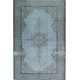 Light Blue Overdyed Vintage Hand-Knotted Turkish Area Rug. 5.7 x 9.3 Ft (172 x 283 cm)