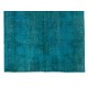 Teal Overdyed Vintage Hand-Knotted Turkish Area Rug, Ideal for Modern Home & Office Decor. 6 x 9.4 Ft (180 x 285 cm)