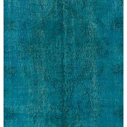 Teal Overdyed Vintage Hand-Knotted Turkish Area Rug, Ideal for Modern Home & Office Decor. 6 x 9.4 Ft (180 x 285 cm)