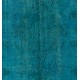 Teal Overdyed Vintage Hand-Knotted Turkish Area Rug, Ideal for Modern Home & Office Decor. 6 x 9.4 Ft (180 x 285 cm)