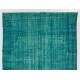 Teal Overdyed Vintage Hand-Knotted Turkish Area Rug, Ideal for Modern Home & Office Decor. 6 x 9.4 Ft (185 x 285 cm)